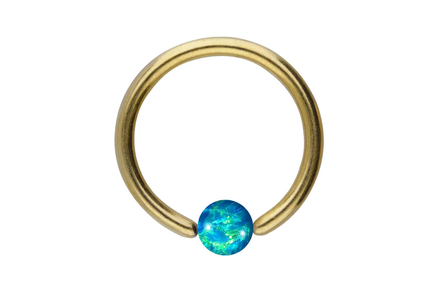 Titan Klemmkugelring Piercing SYNTHETISCHER OPAL